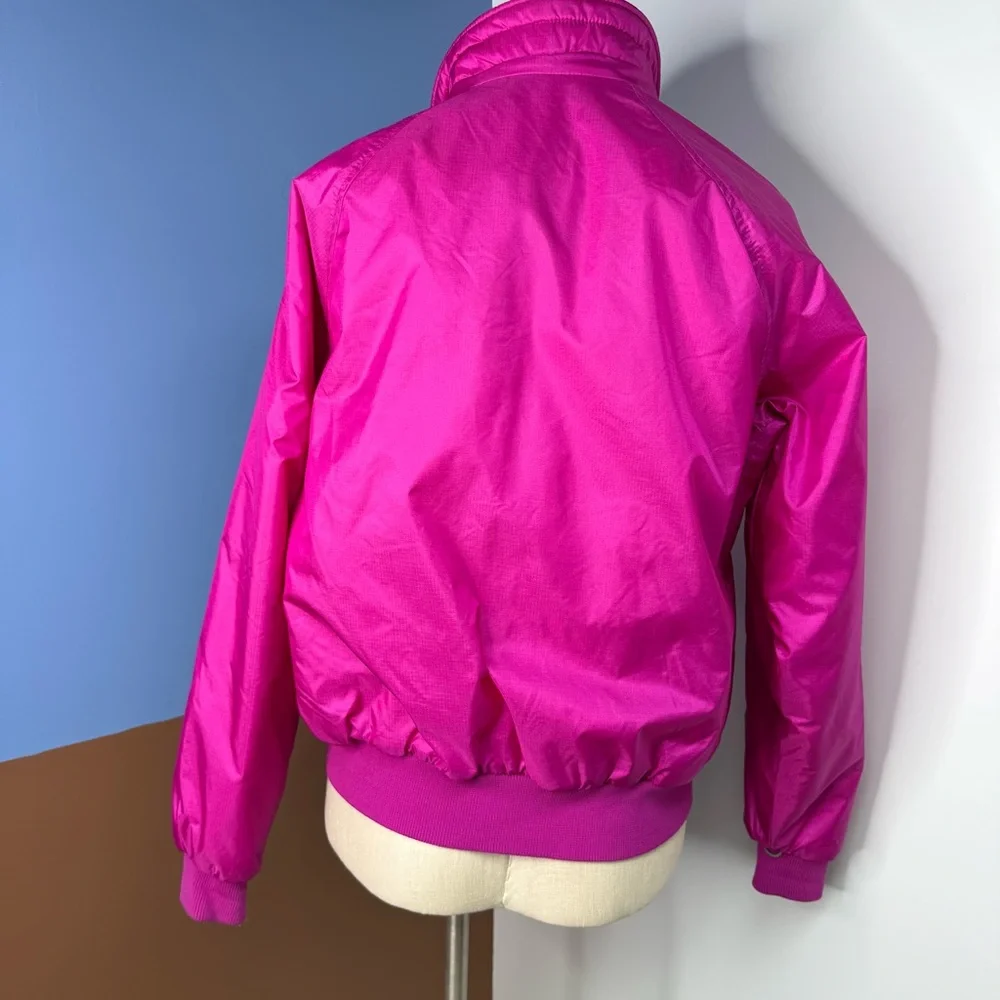Vintage Columbia Women's Fleece Lined Nylon Jacket Large Fuchsia Pink Orange - Picture 7 of 11